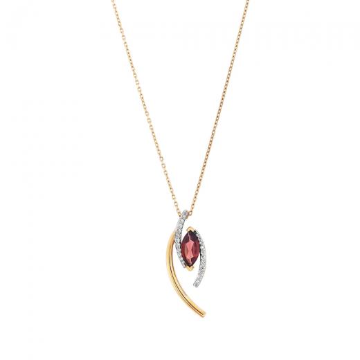 1.07 kt. Diamant-Granat-Halskette